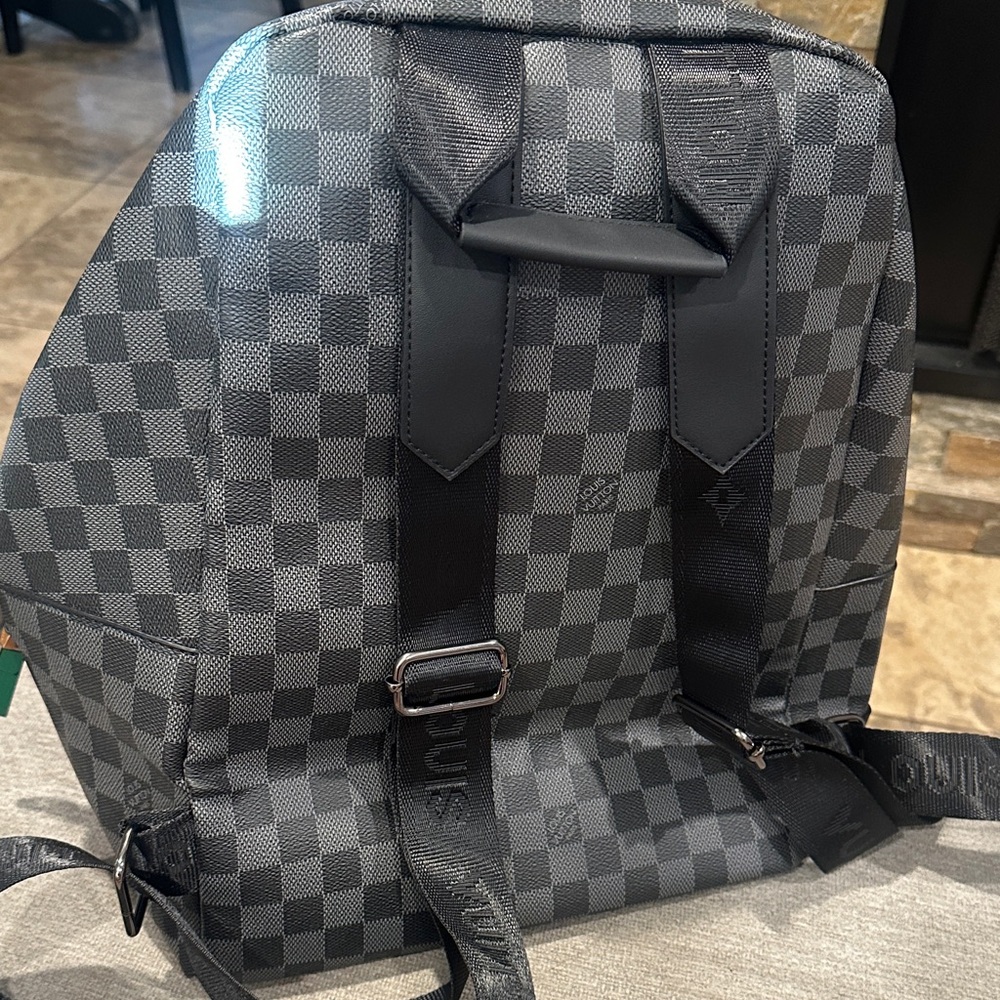 Defected Damier Graphite Backpack with Green Acce… - image 4